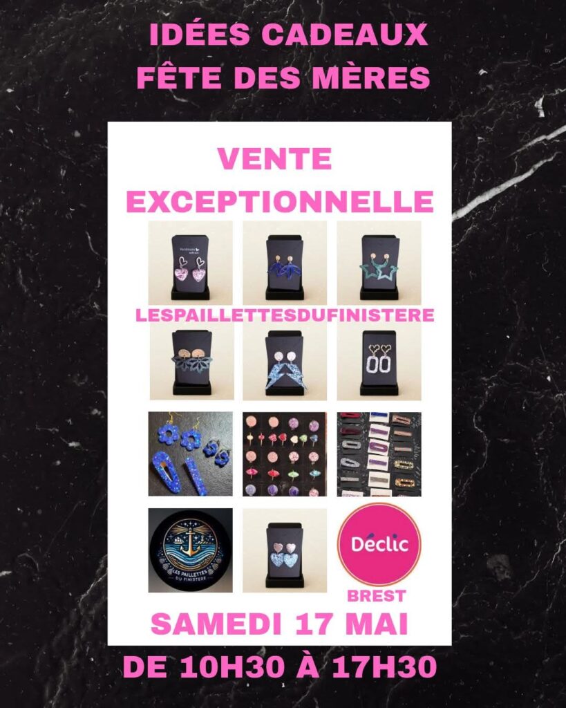 vente magasin bijoux résine paillettes brest Finistère