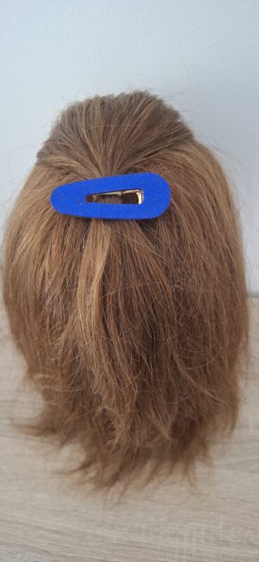 Barrettes à cheveux bleu marine résine époxy paillettes