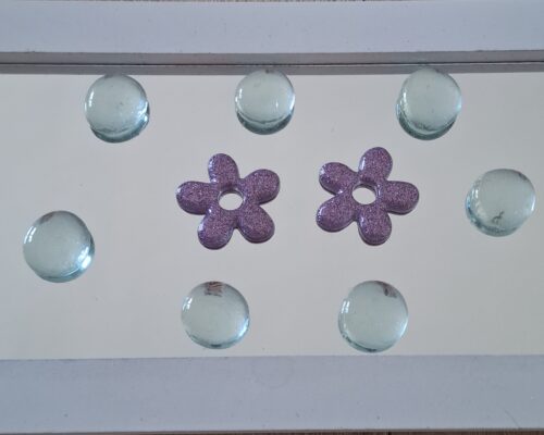 fleurs résine époxy paillettes interchangeable pour créoles parme