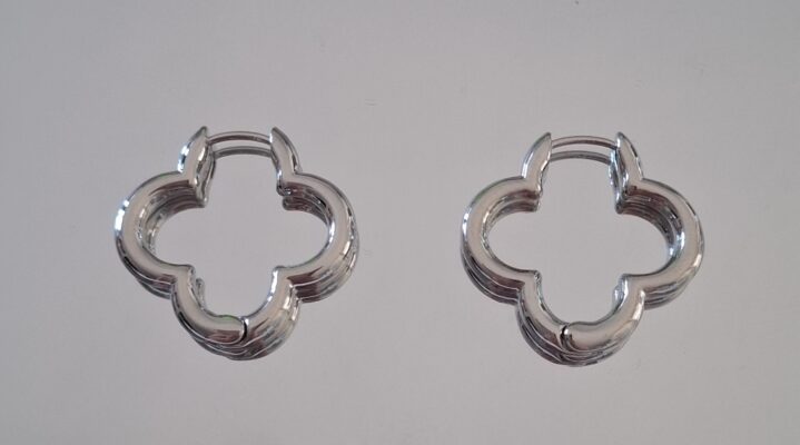 créole fleur argenté acier inoxydable