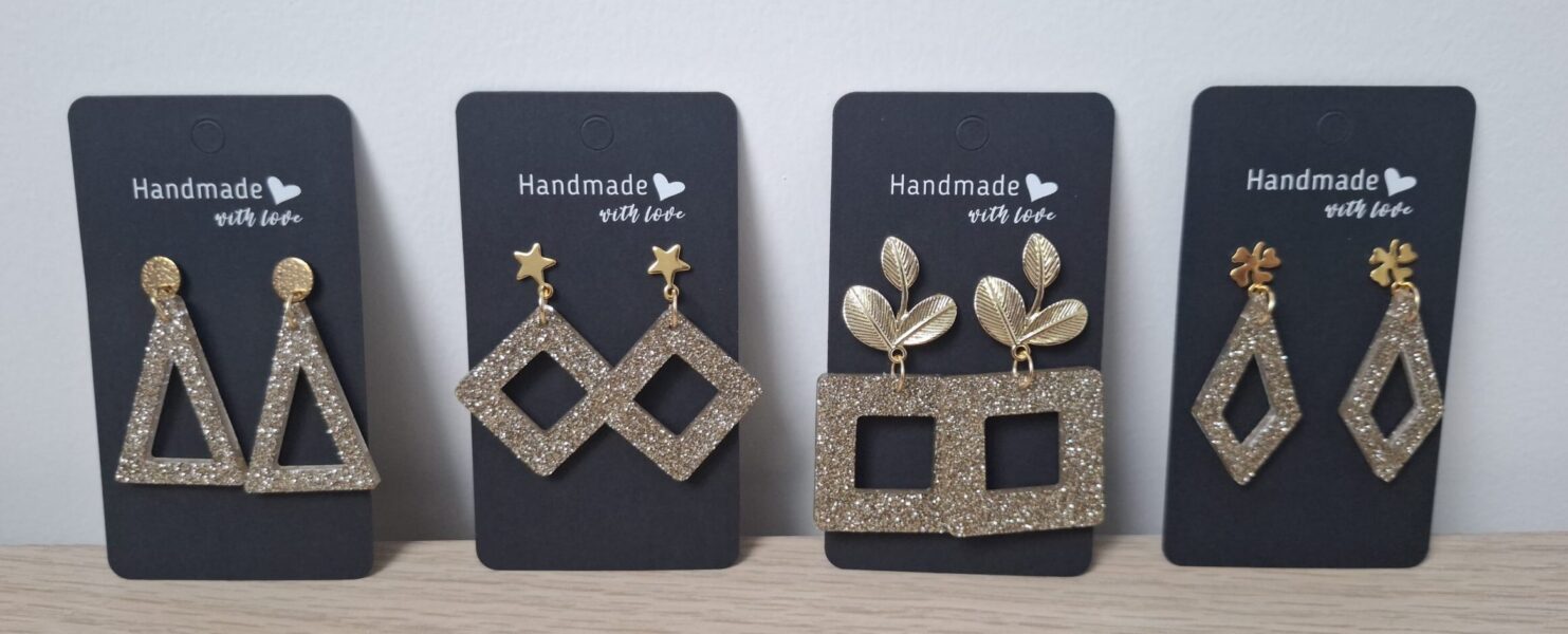 Boucles d'oreilles résine époxy