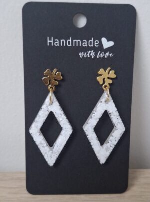 Boucles d'oreilles neige dorée