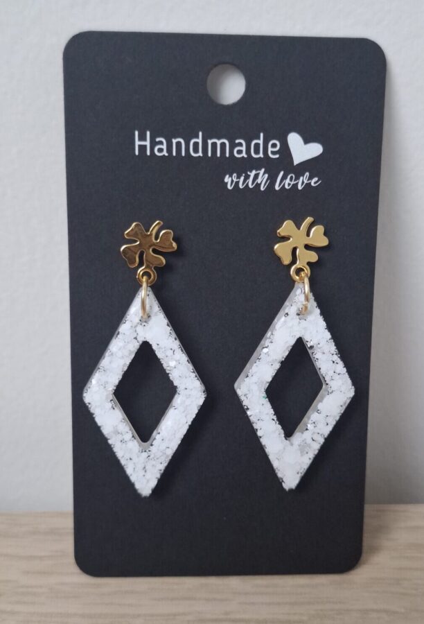 Boucles d'oreilles neige dorée