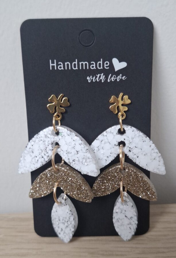 Boucles d'oreilles neige Dorée